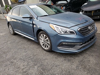 Hyundai Sonata 2.4L Sport 2015 Blue 2.4L vin: 5NPE34AF3FH077416