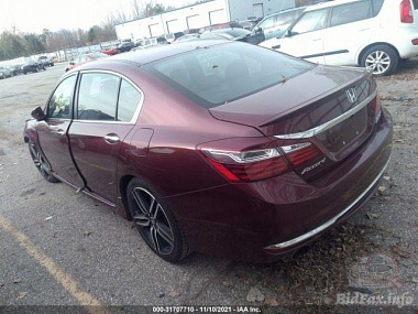Honda Accord Sedan Sport Se 2017 Maroon 2.4L vin: 1HGCR2F13HA031992
