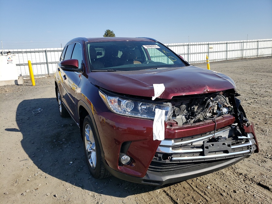 Toyota Highlander Hybrid Limited 2018 Burgundy 3.5L 6 vin: 5TDDGRFH7JS051119