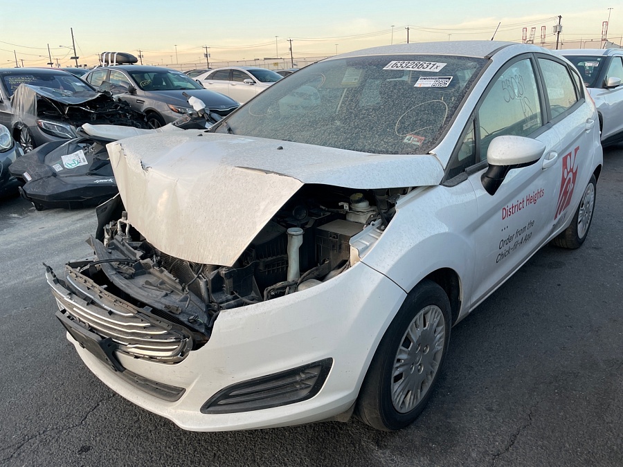 Ford Fiesta S 2015 White 1.6L 4 vin: 3FADP4TJ9FM200430